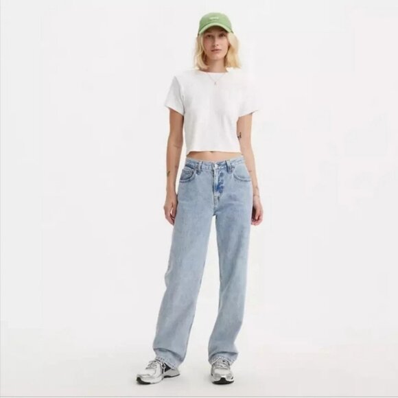 Levi's Women’s Low Pro Straight Leg Blue Jeans Light Wash Cotton Size 30 NWT - Picture 1 of 14